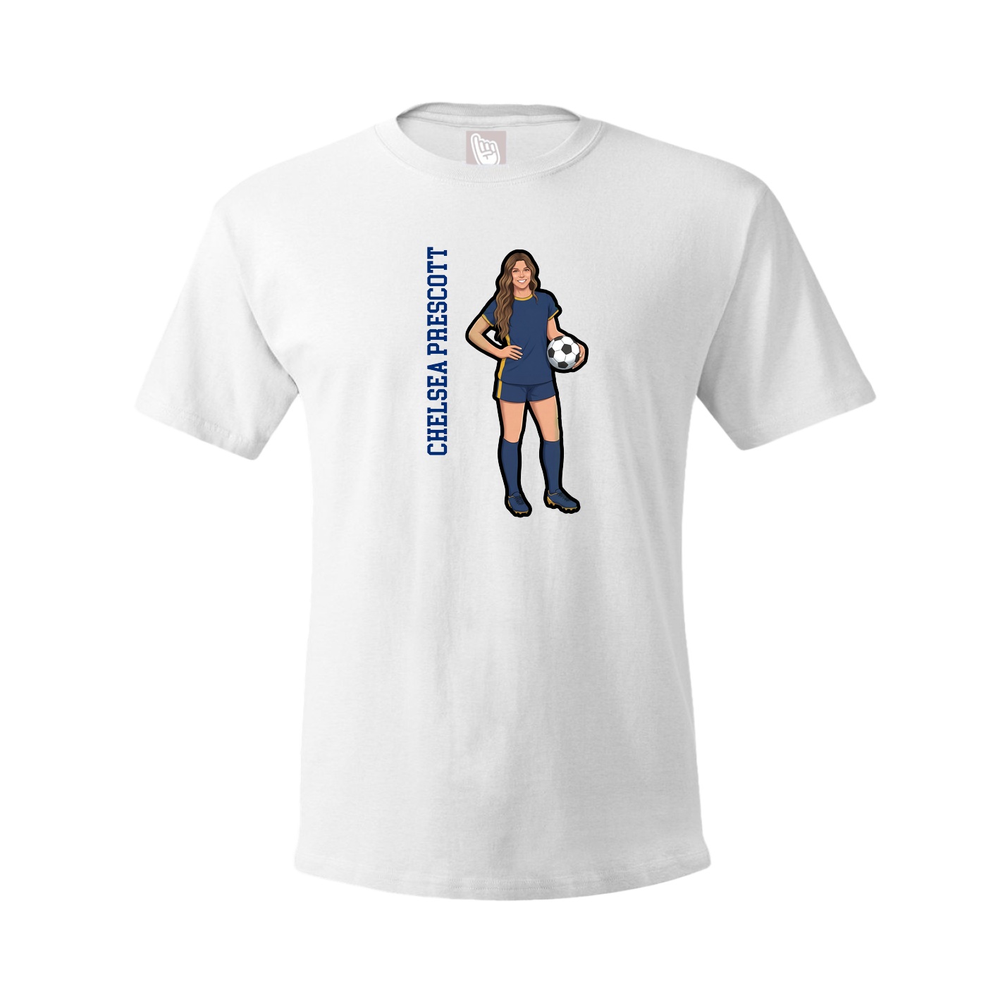 Youth Tee — Name Vertical in White