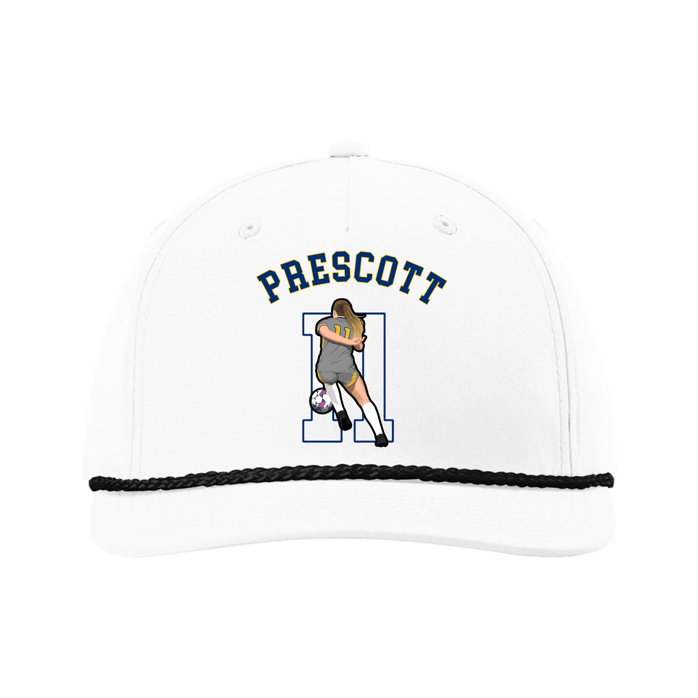 Five-Panel Classic Rope Cap — Shirsey Arch in White