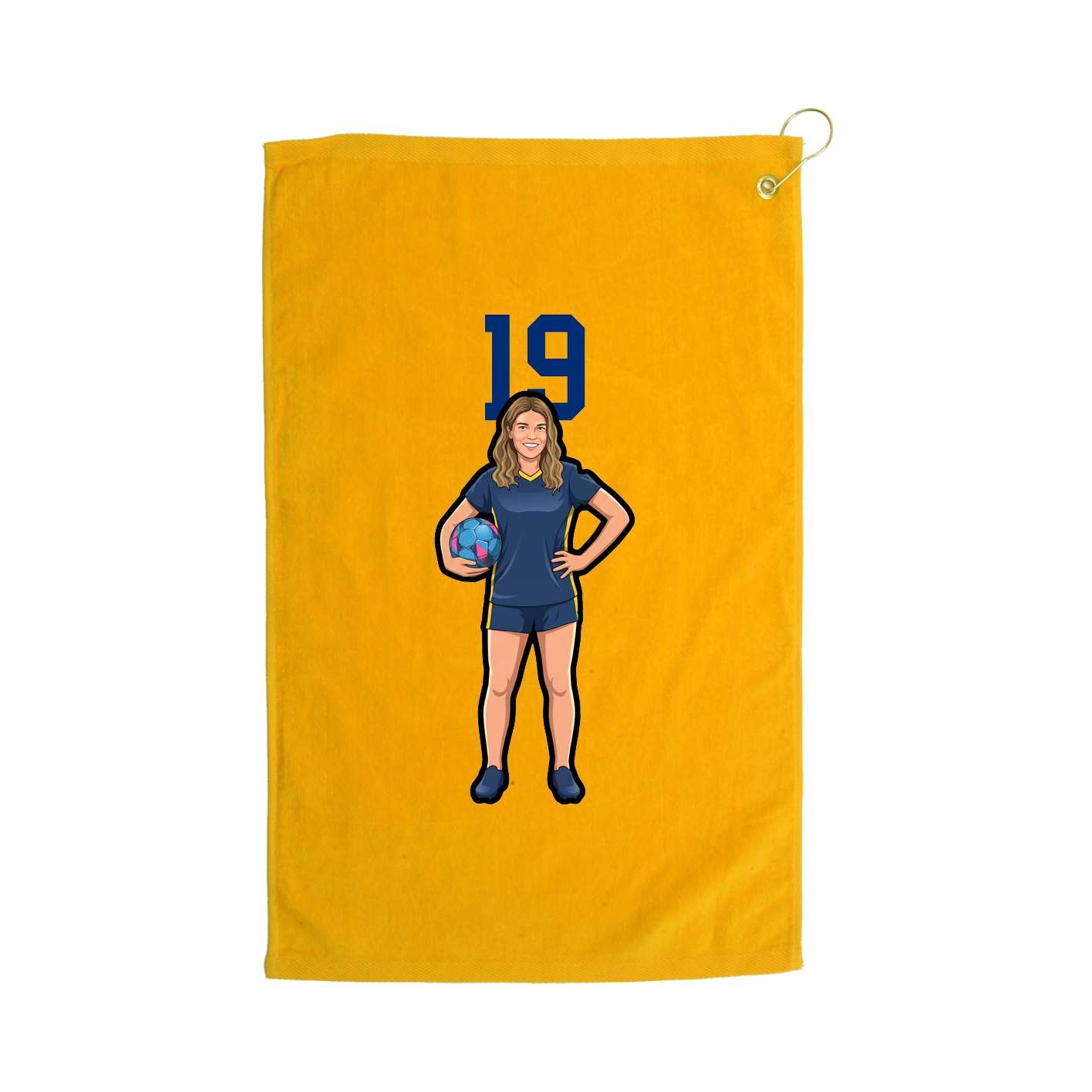 Golf Towel — Number Top in Gold