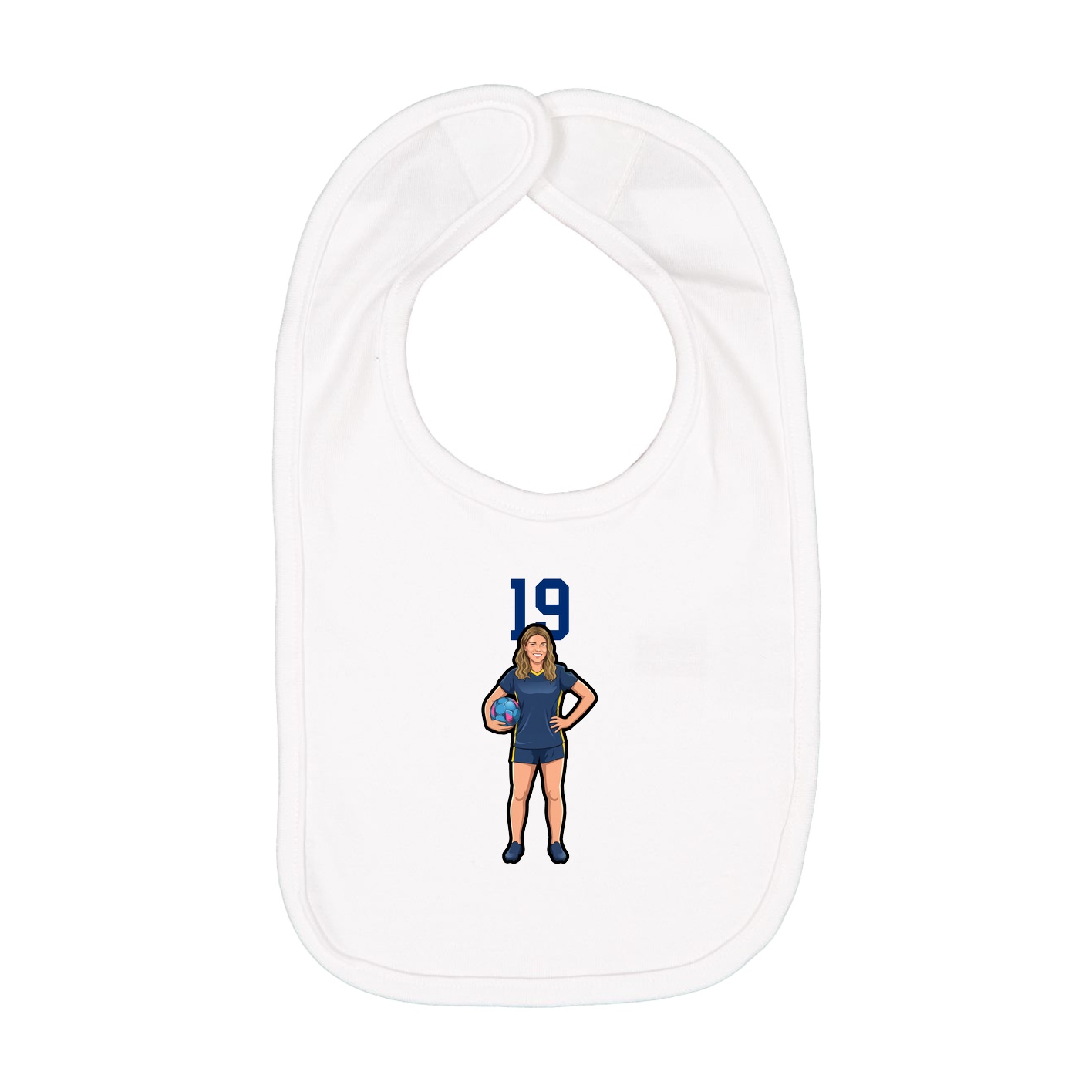 Infant Bib — Number Top in White