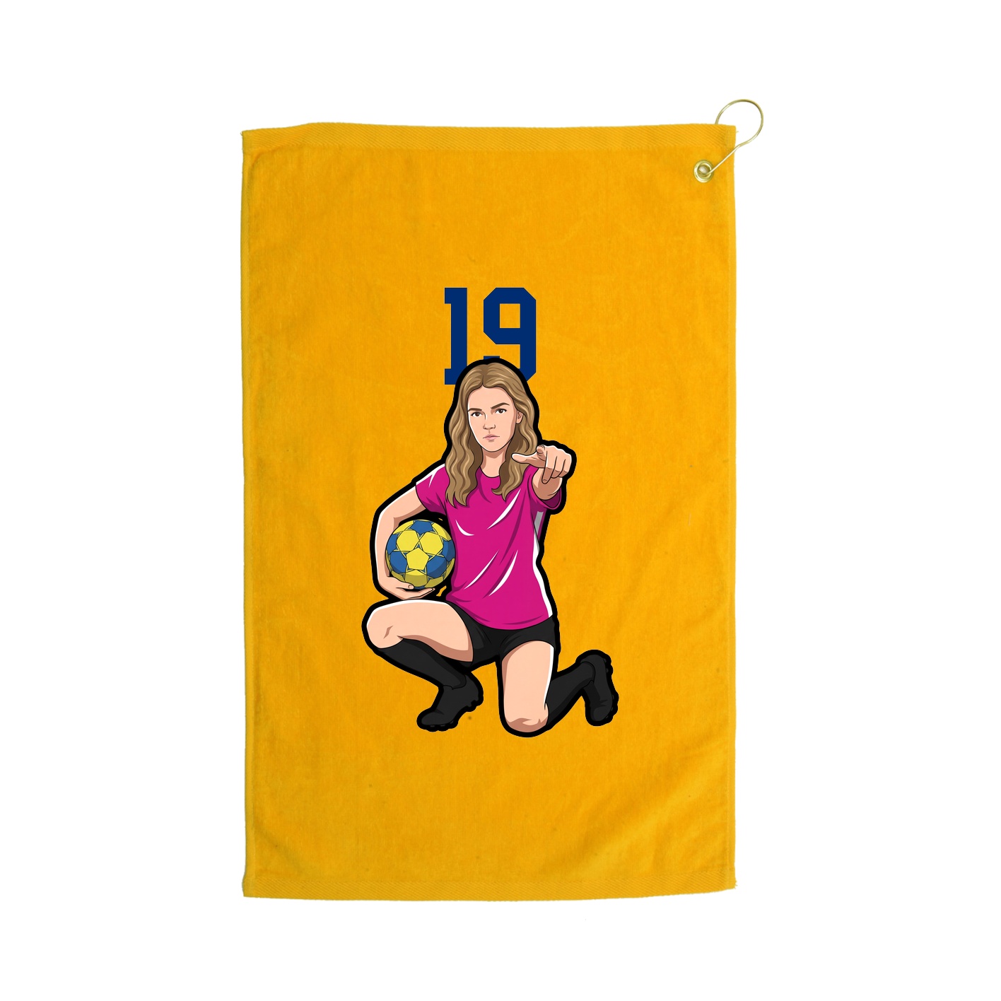 Golf Towel — Number Top in Gold