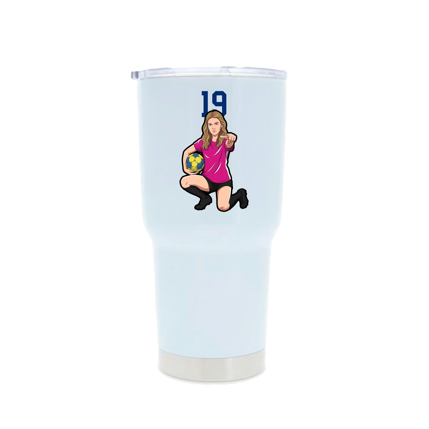 30oz Stainless Steel Tumbler — Number Top in White