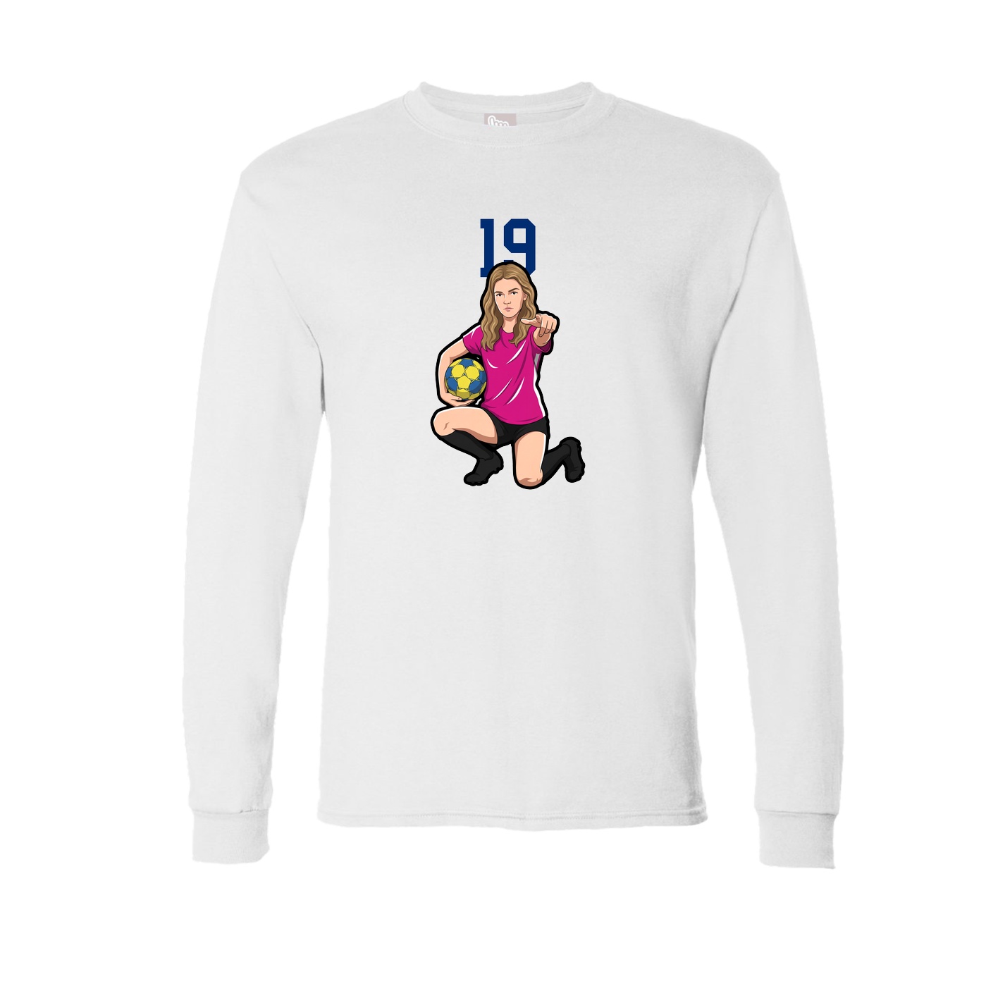 Long Sleeve Tee — Number Top in White