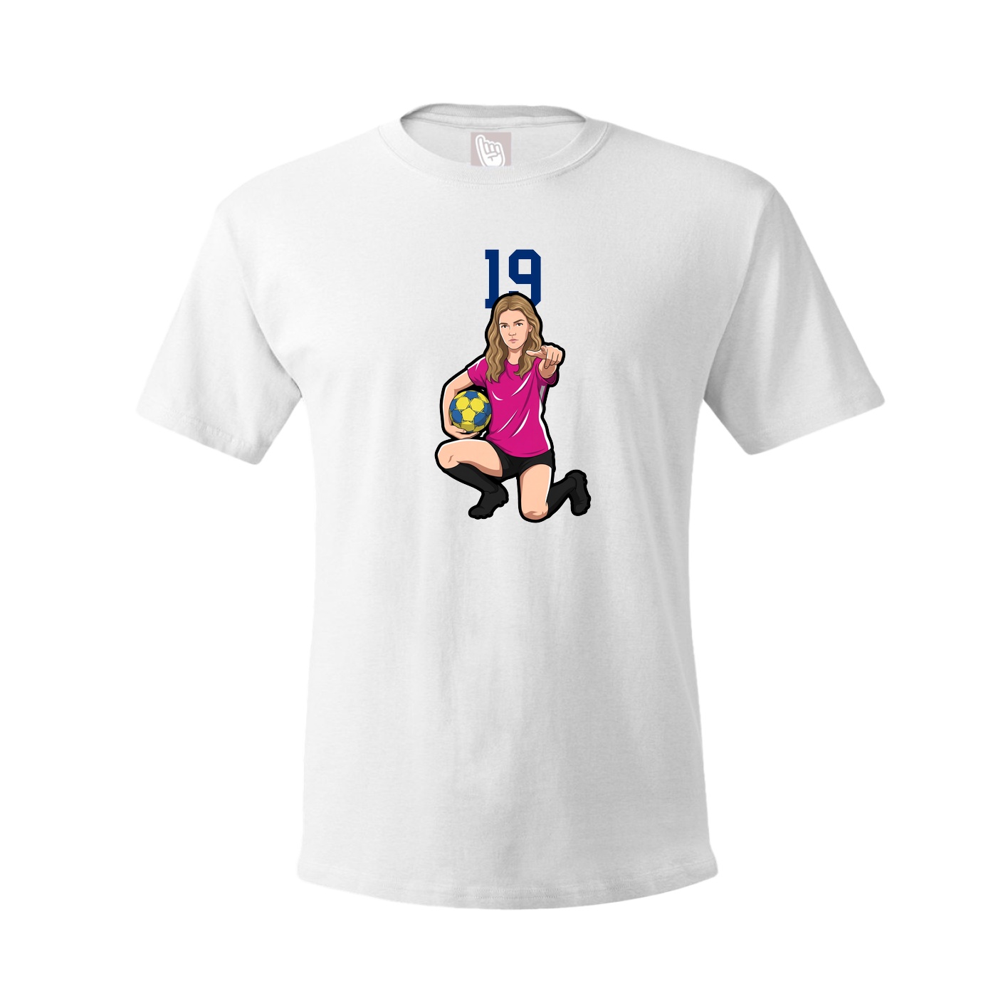 Youth Tee — Number Top in White