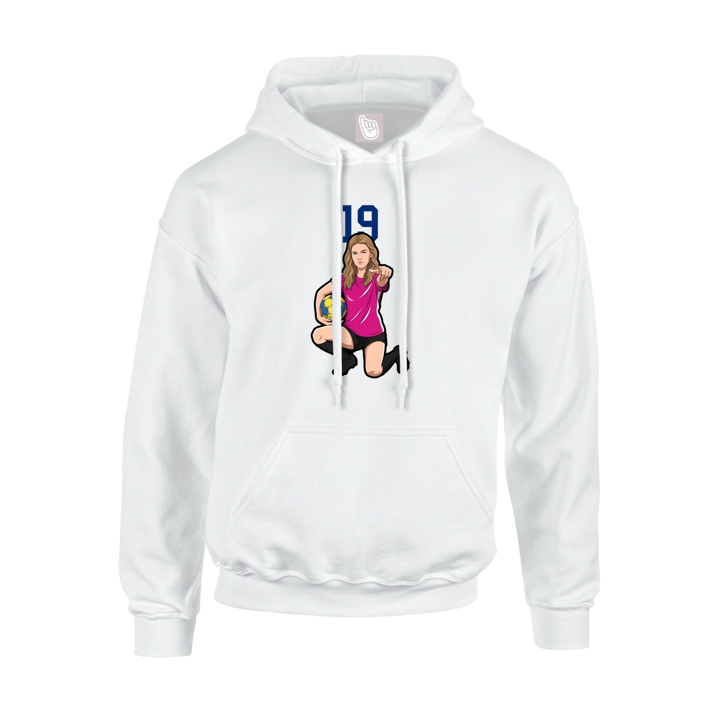 Youth Hoodie — Number Top in White