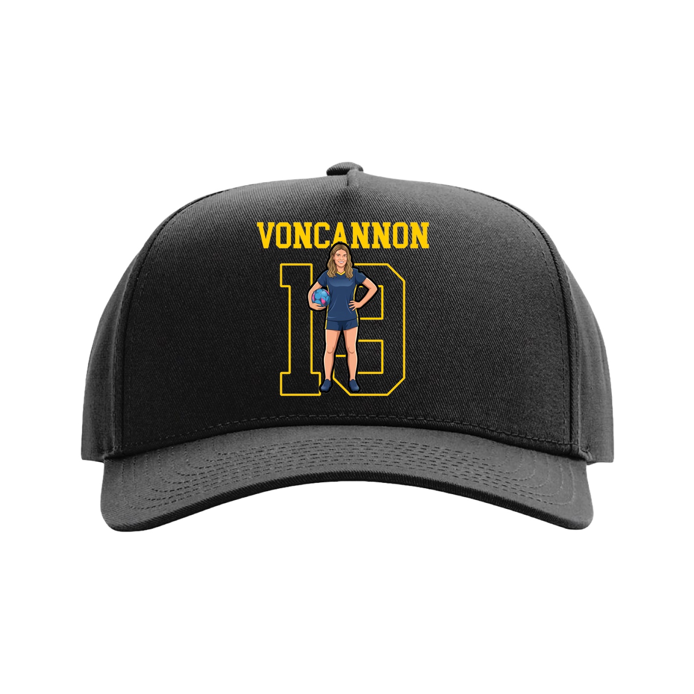 Full Fabric Five-Panel Champ Cap — Shirsey in Black