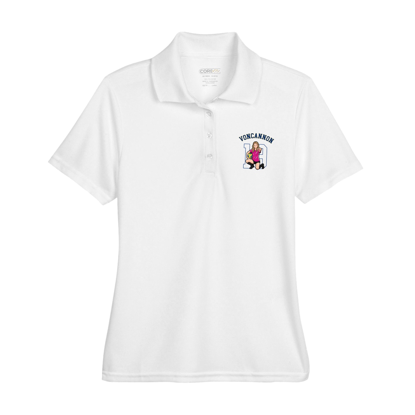 Womens Performance Polo — Shirsey Arch in White