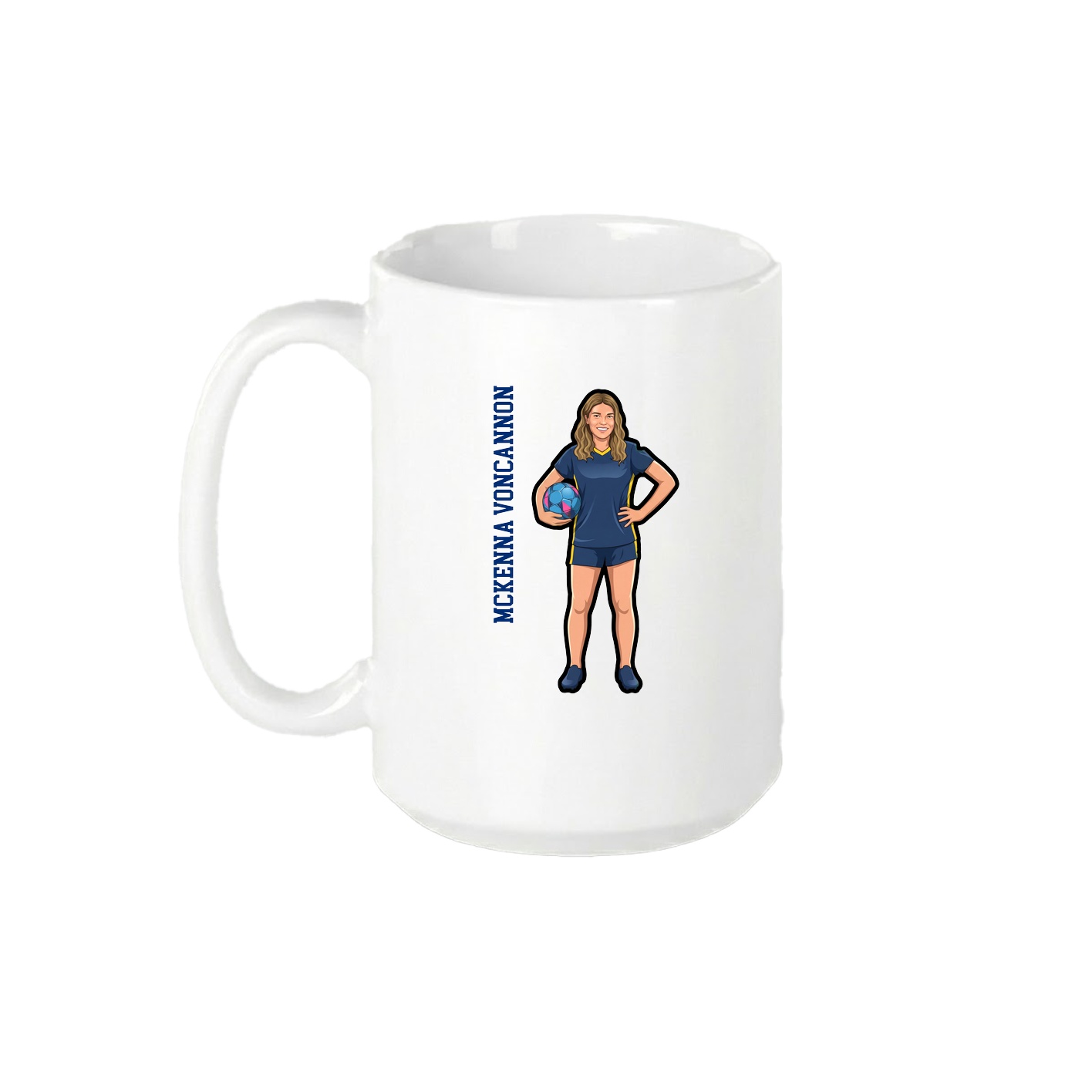 15oz Coffee Mug — Name Vertical in White