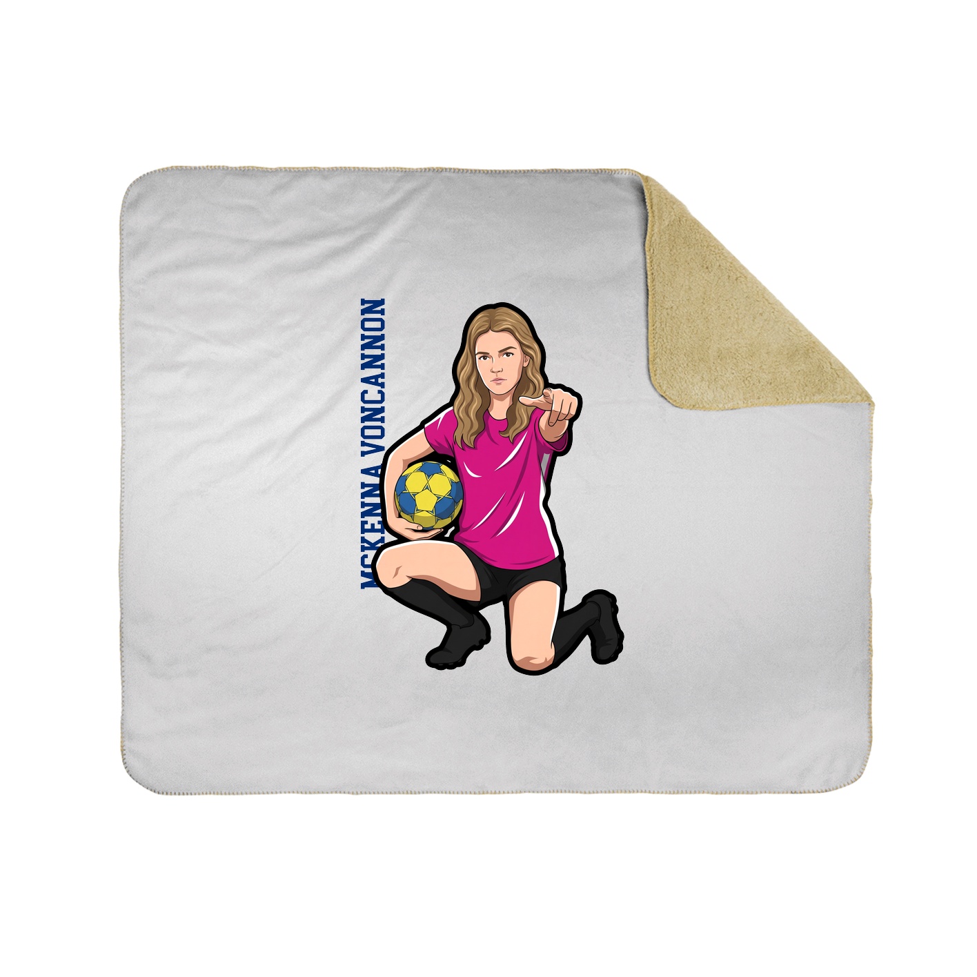 Throw Blanket — Name Vertical in White