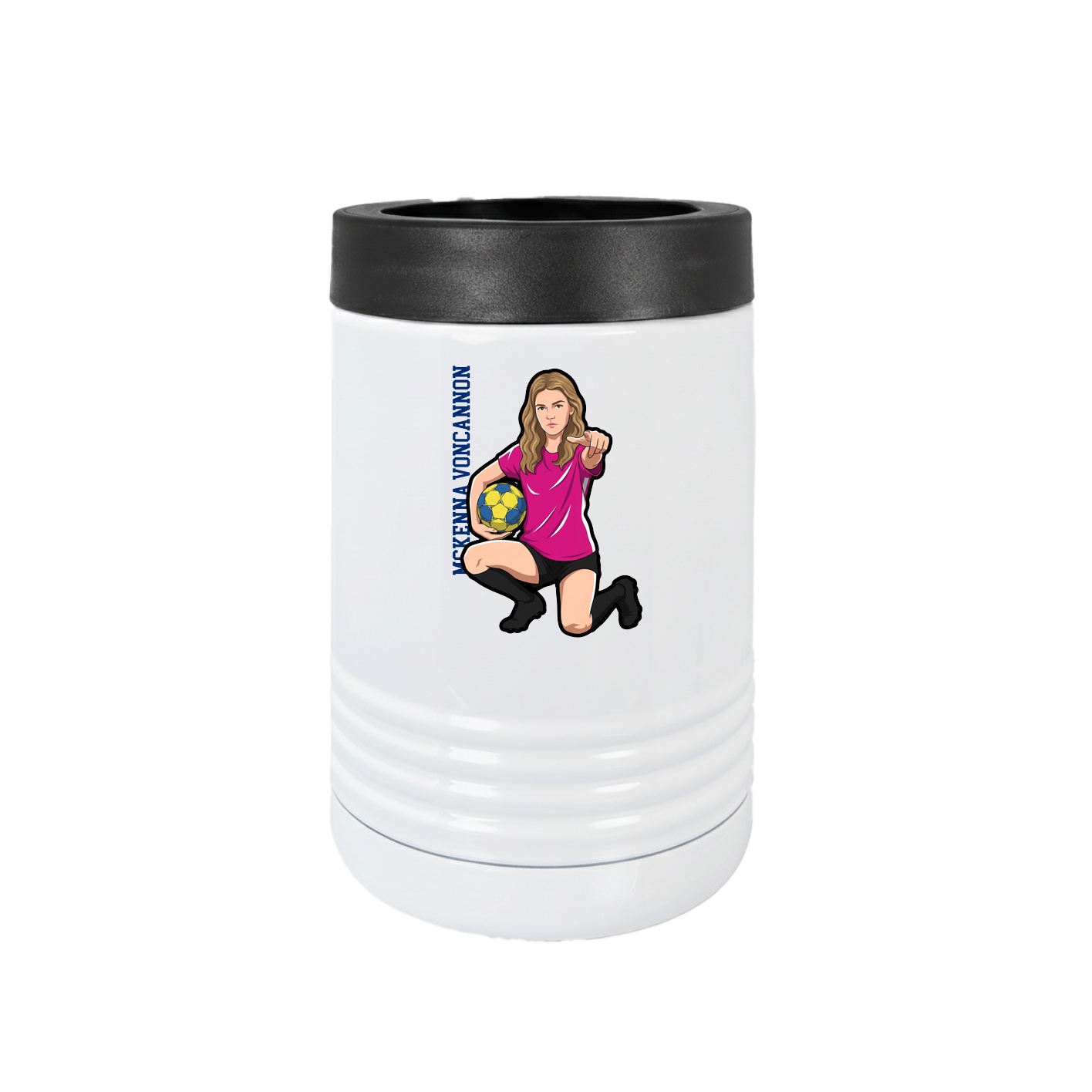 Beverage Holder — Name Vertical in White