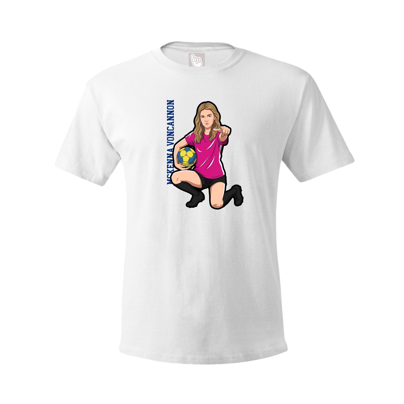 Tee — Name Vertical in White
