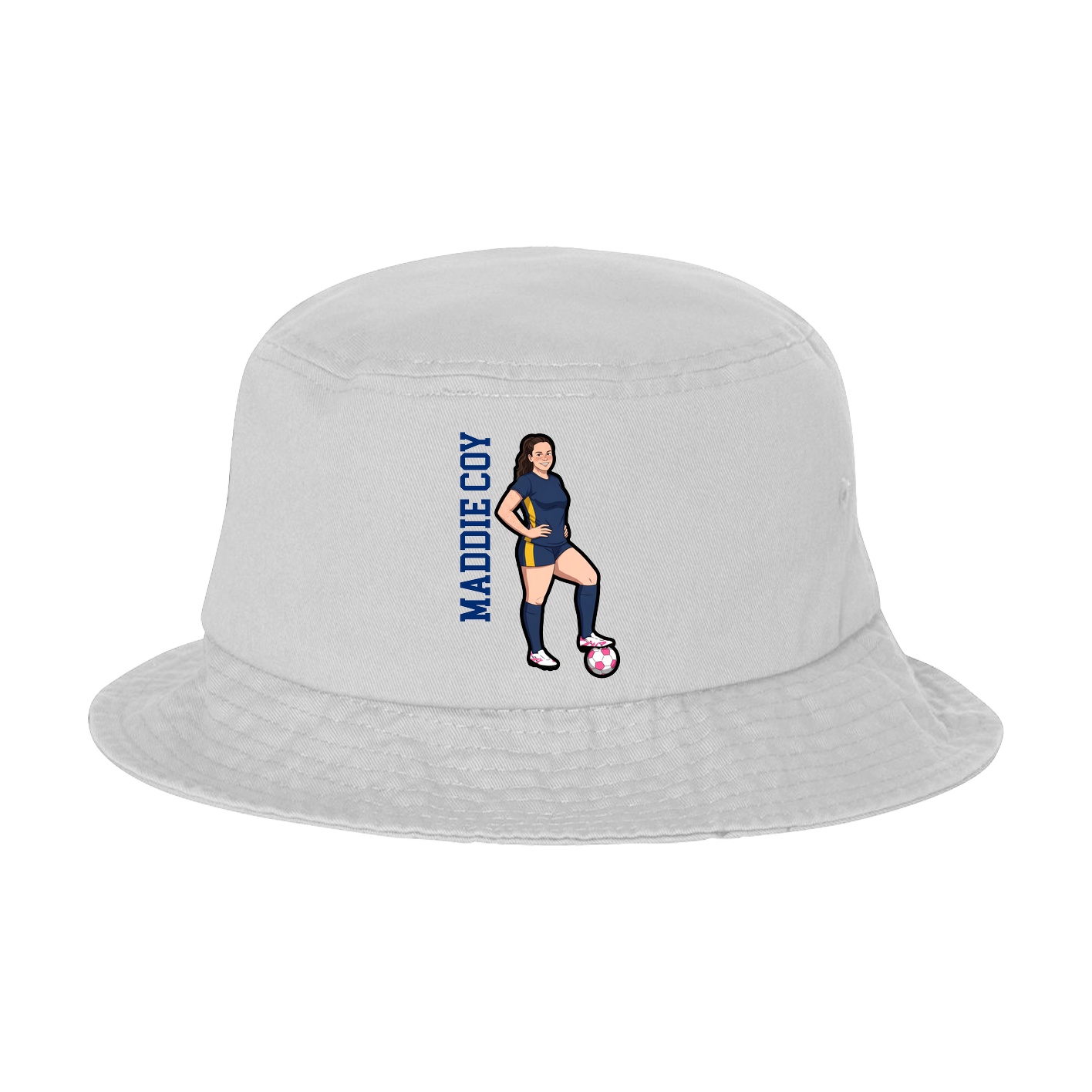 Bucket Cap — Name Vertical in White