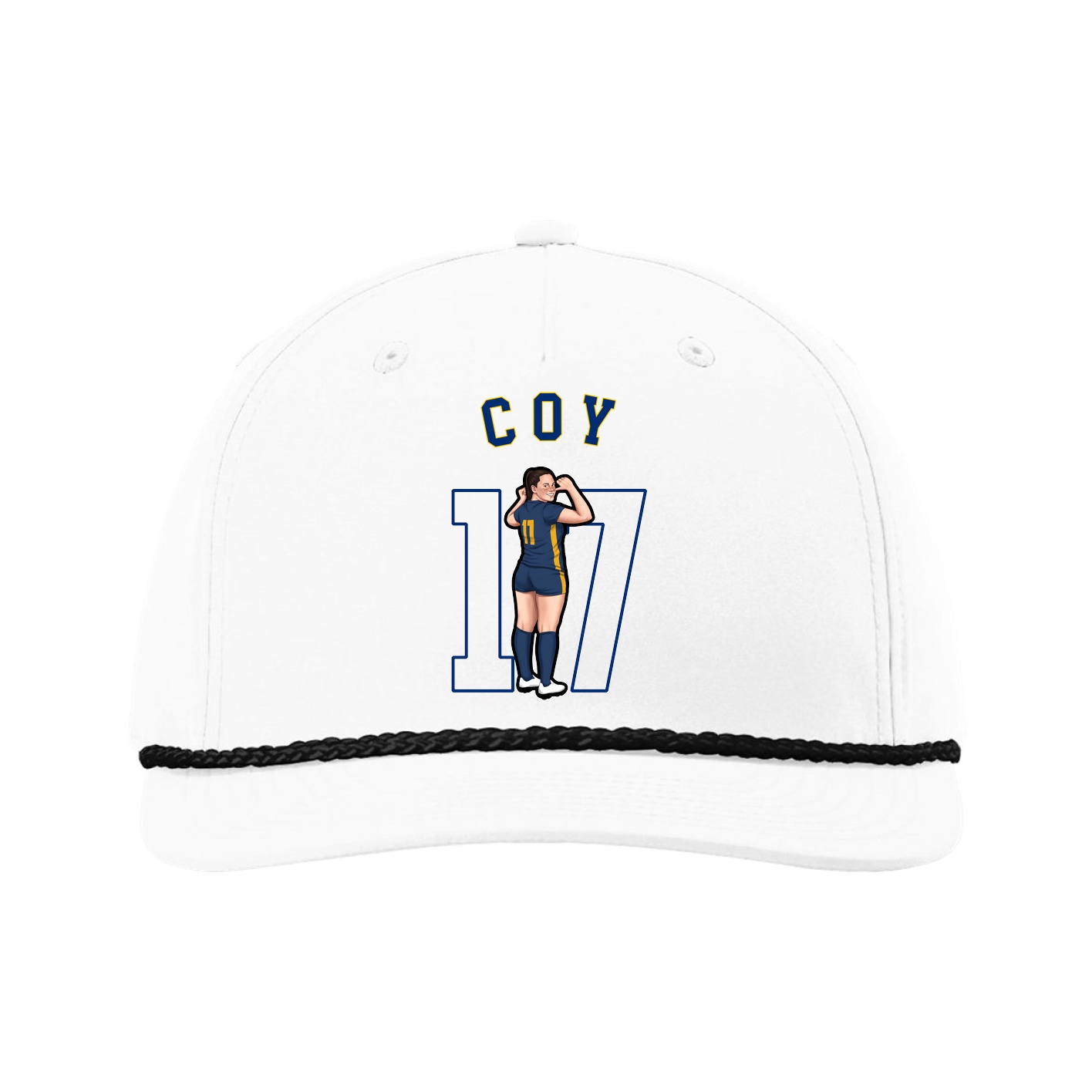 Five-Panel Classic Rope Cap — Shirsey Arch in White
