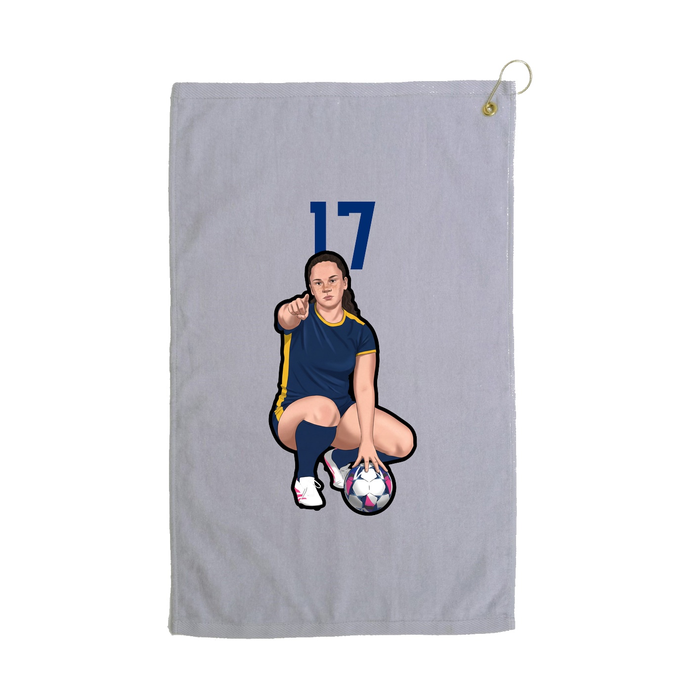 Golf Towel — Number Top in Grey