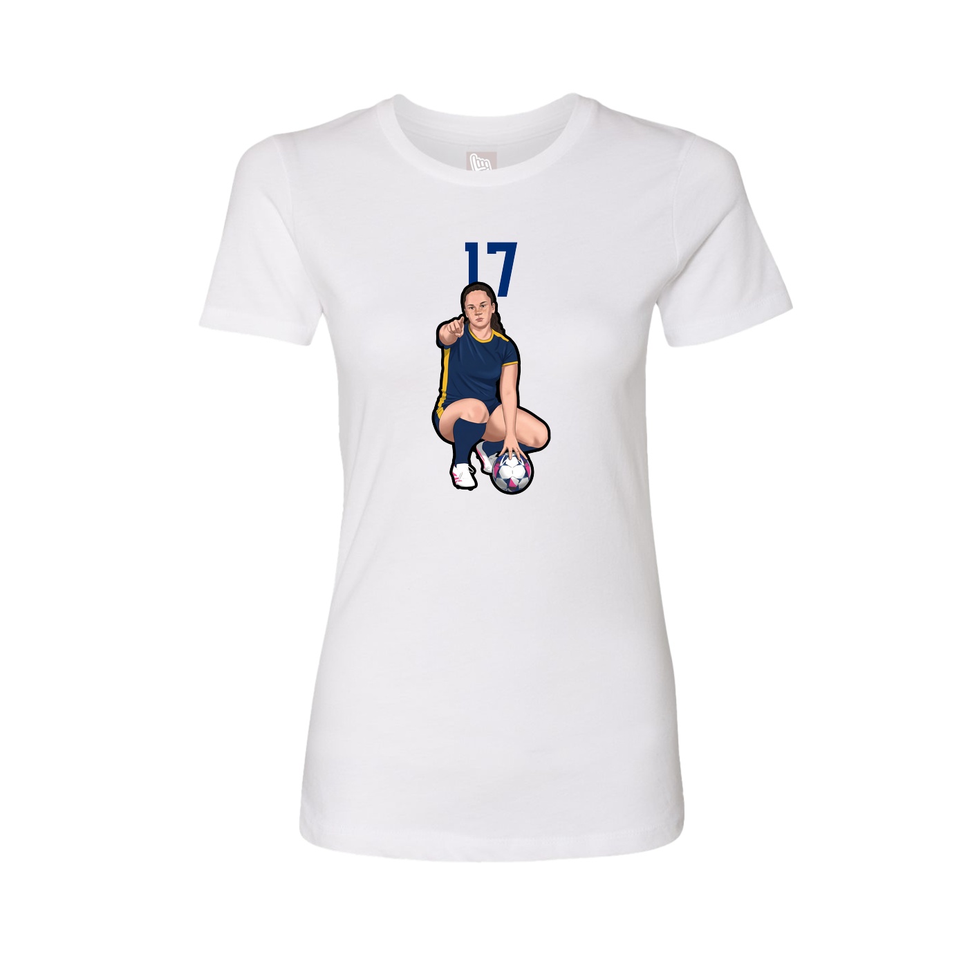Fitted Women's Tee — Number Top in White