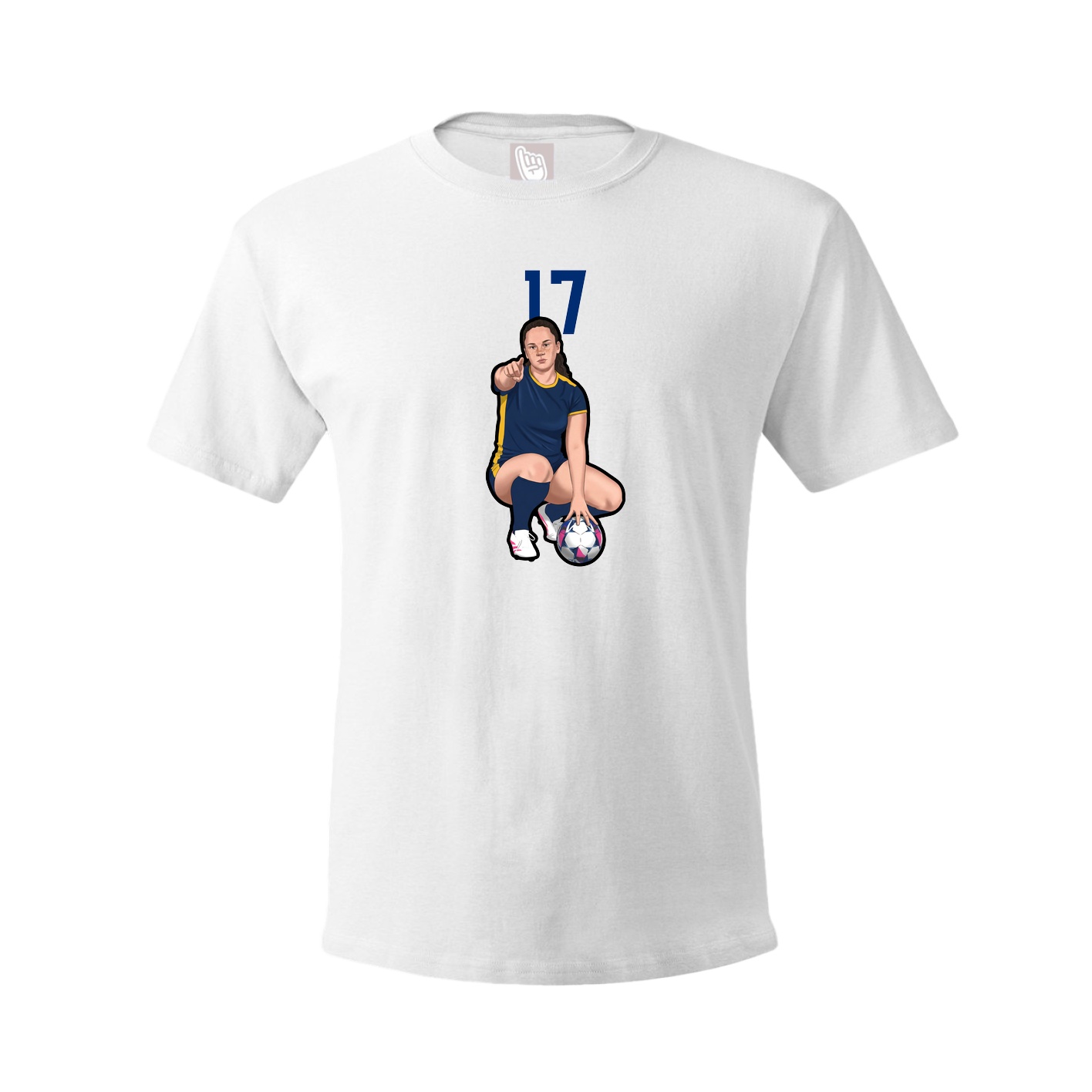 Youth Tee — Number Top in White