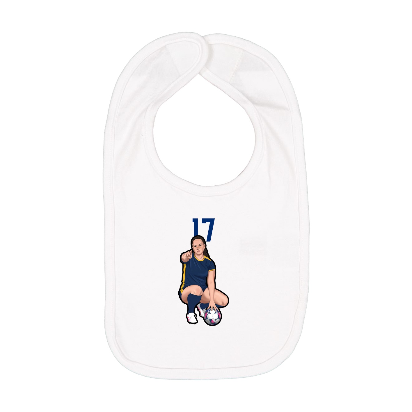 Infant Bib — Number Top in White