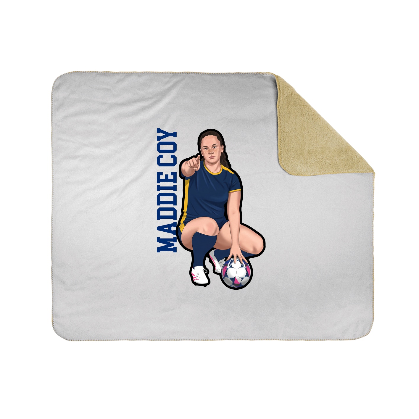 Throw Blanket — Name Vertical in White