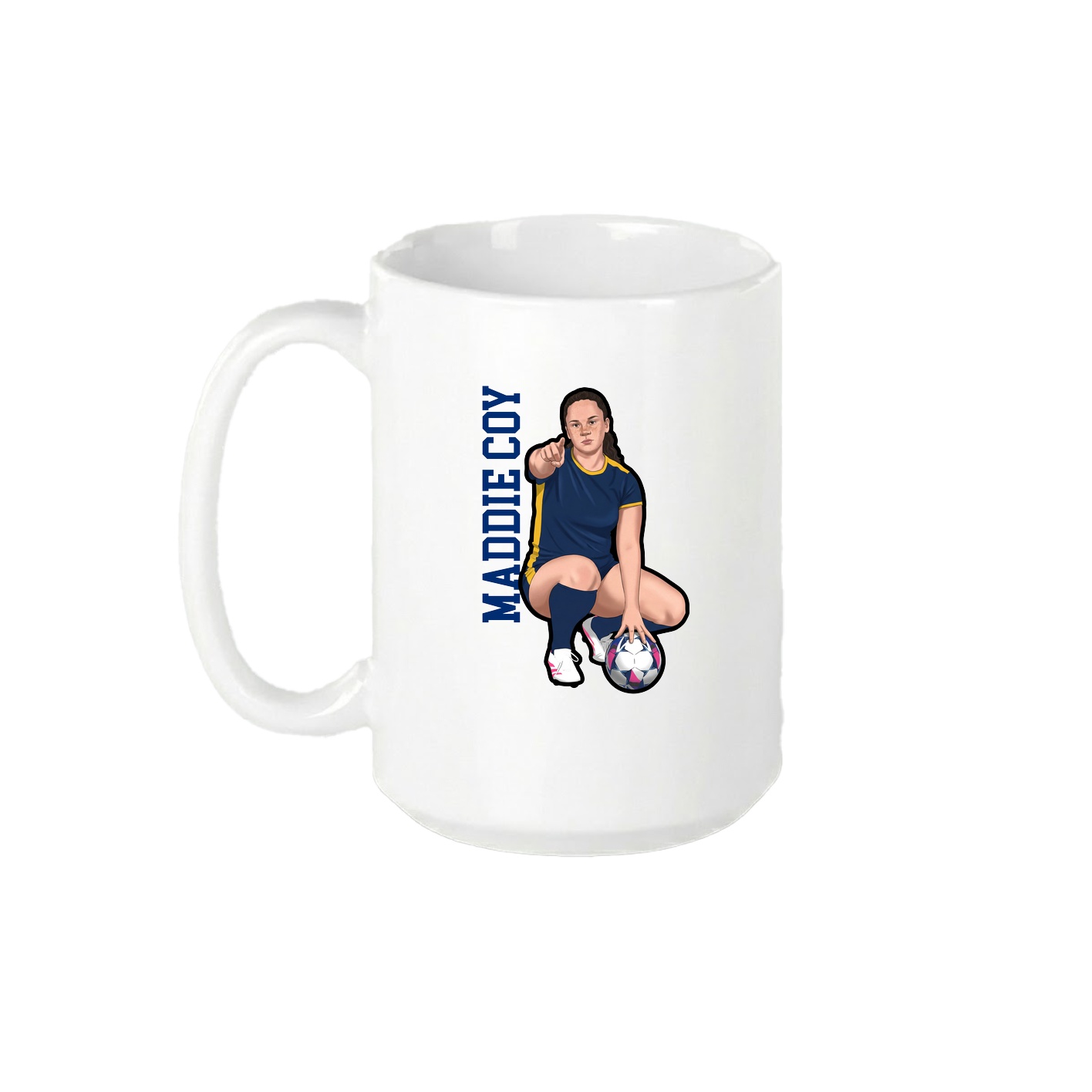 15oz Coffee Mug — Name Vertical in White