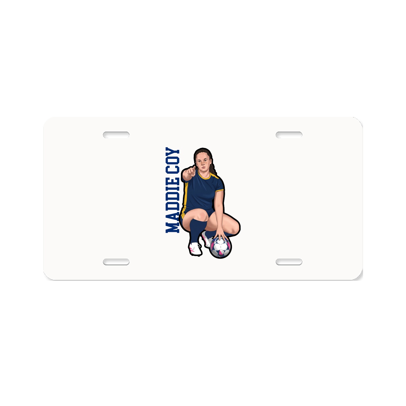 License Plate — Name Vertical in Classic