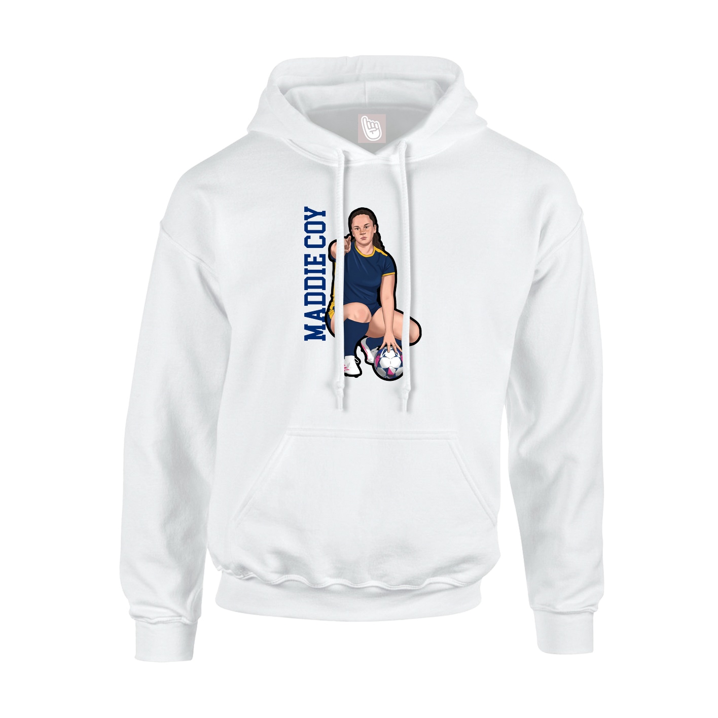 Youth Hoodie — Name Vertical in White