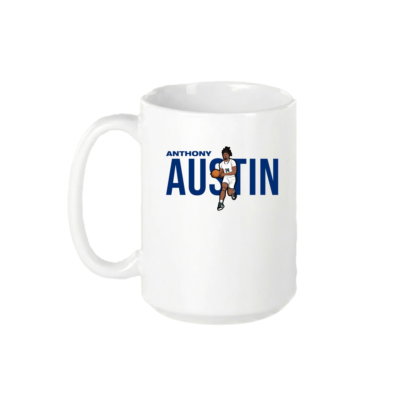 15oz Coffee Mug — Player Name in White