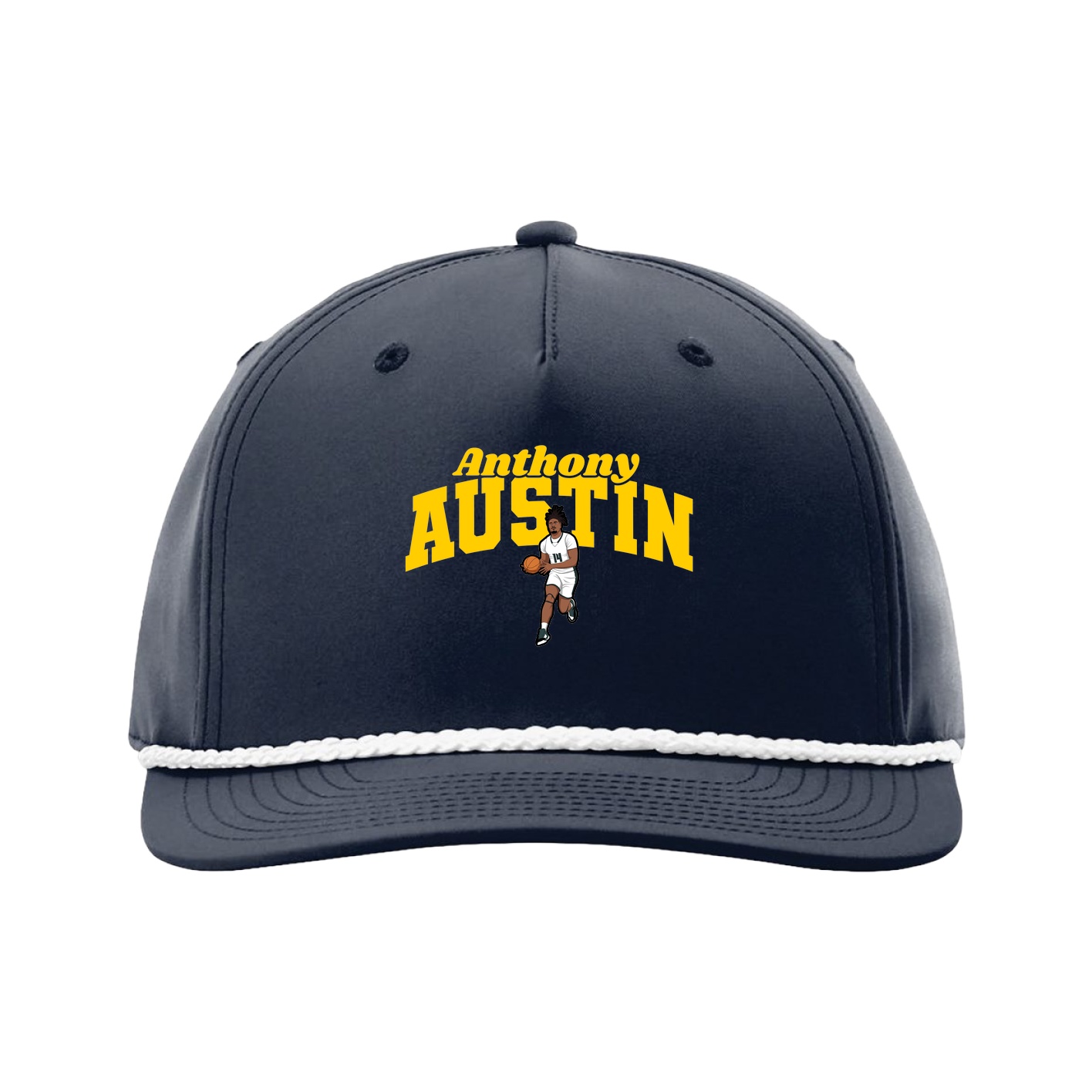 Five-Panel Classic Rope Cap — Signature Arch in Navy