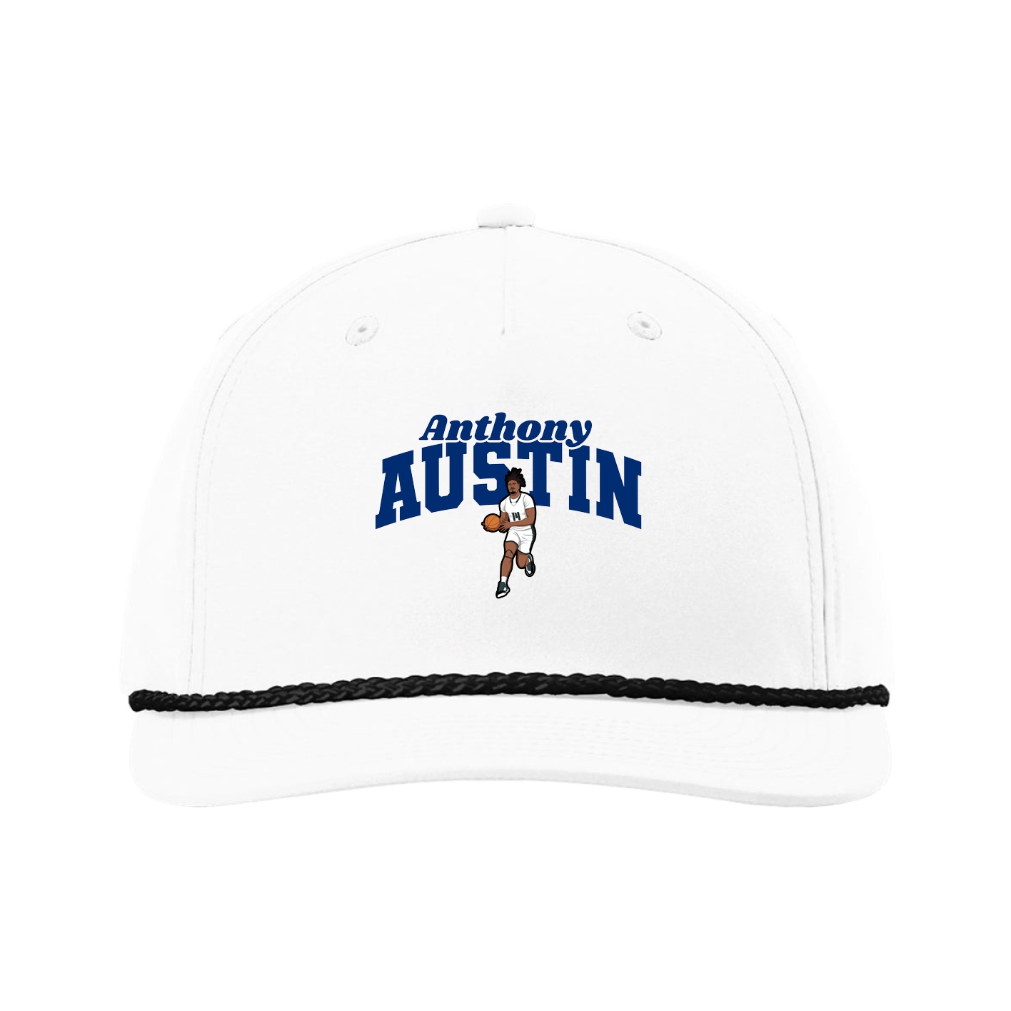 Five-Panel Classic Rope Cap — Signature Arch in White