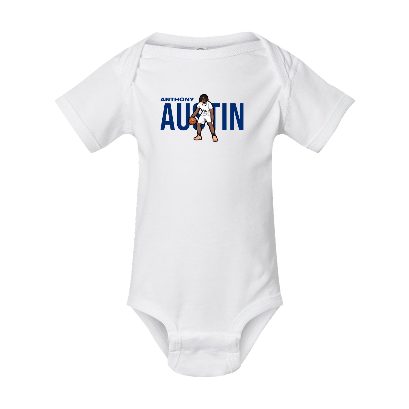 Baby Onesie — Player Name in White