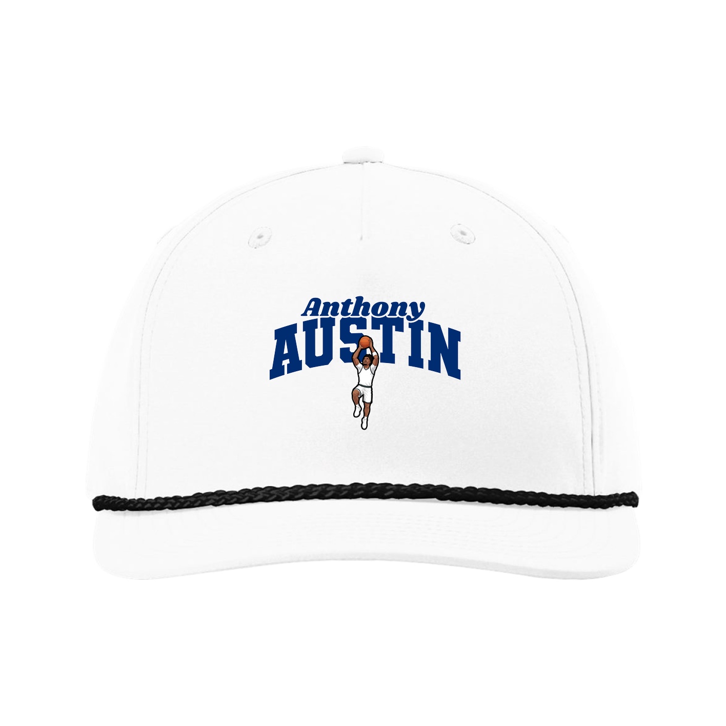 Five-Panel Classic Rope Cap — Signature Arch in White