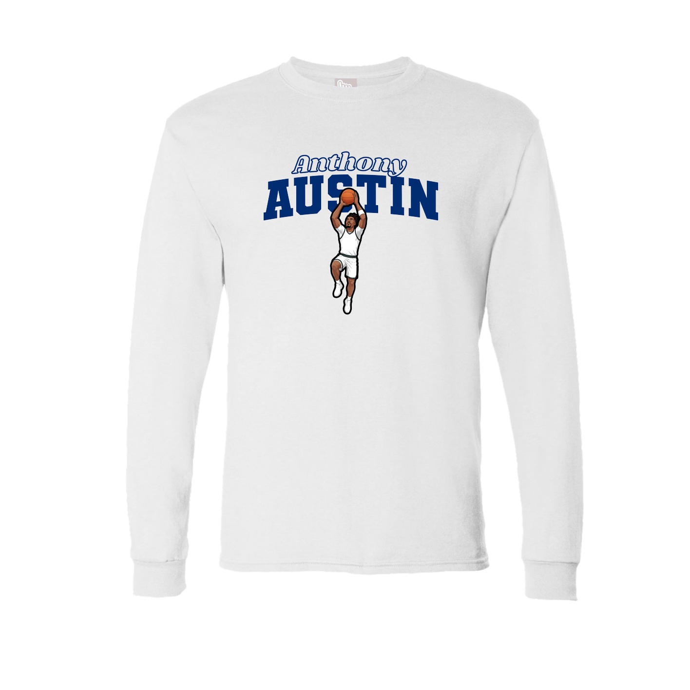 Long Sleeve Tee — Name Arch in White