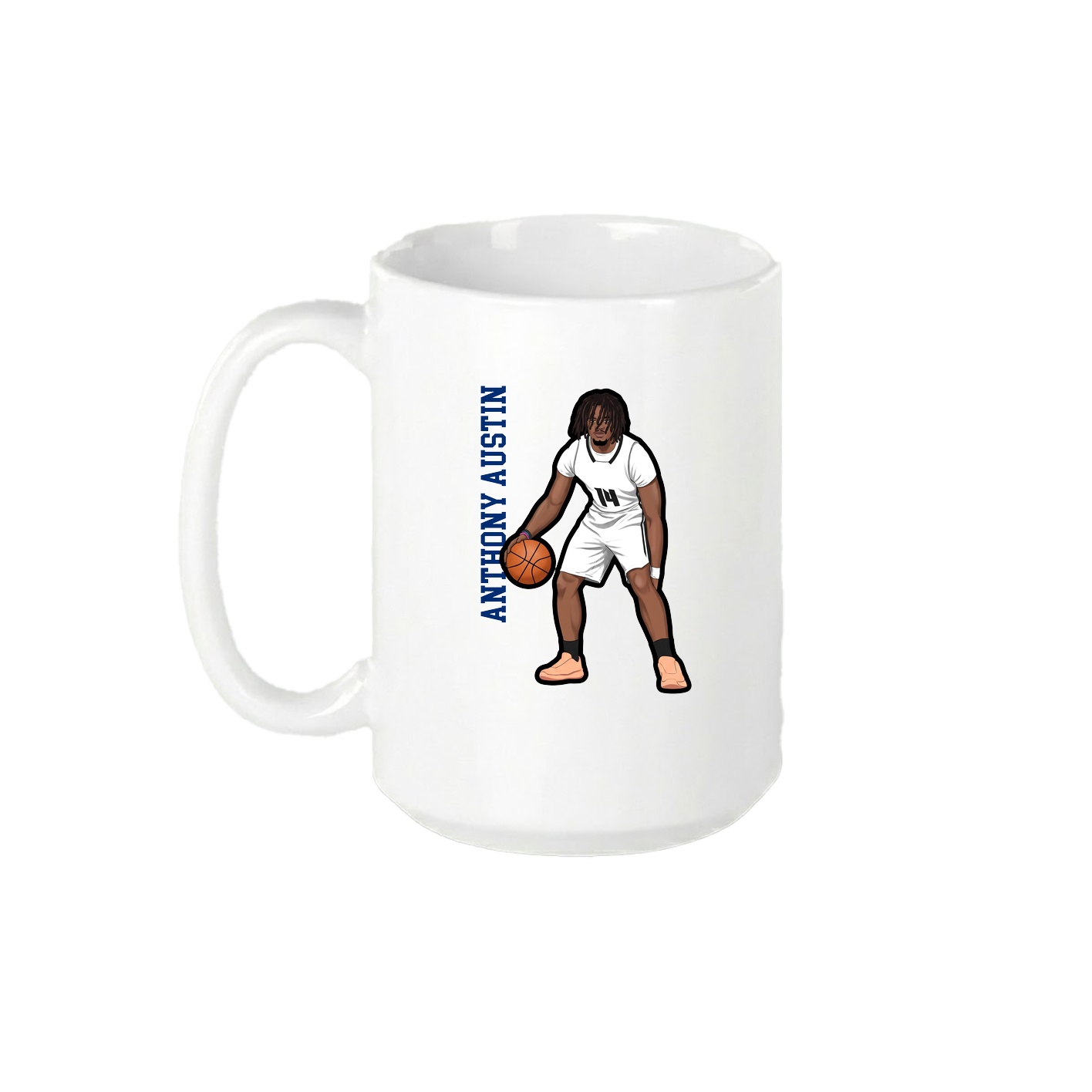 15oz Coffee Mug — Name Vertical in White