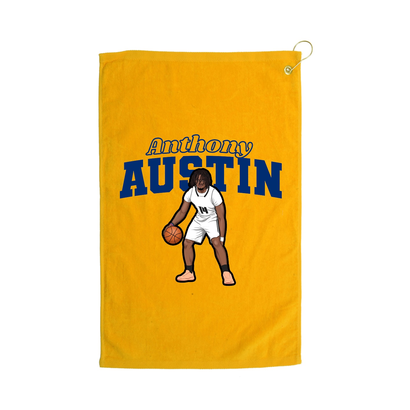 Golf Towel — Name Arch in Gold