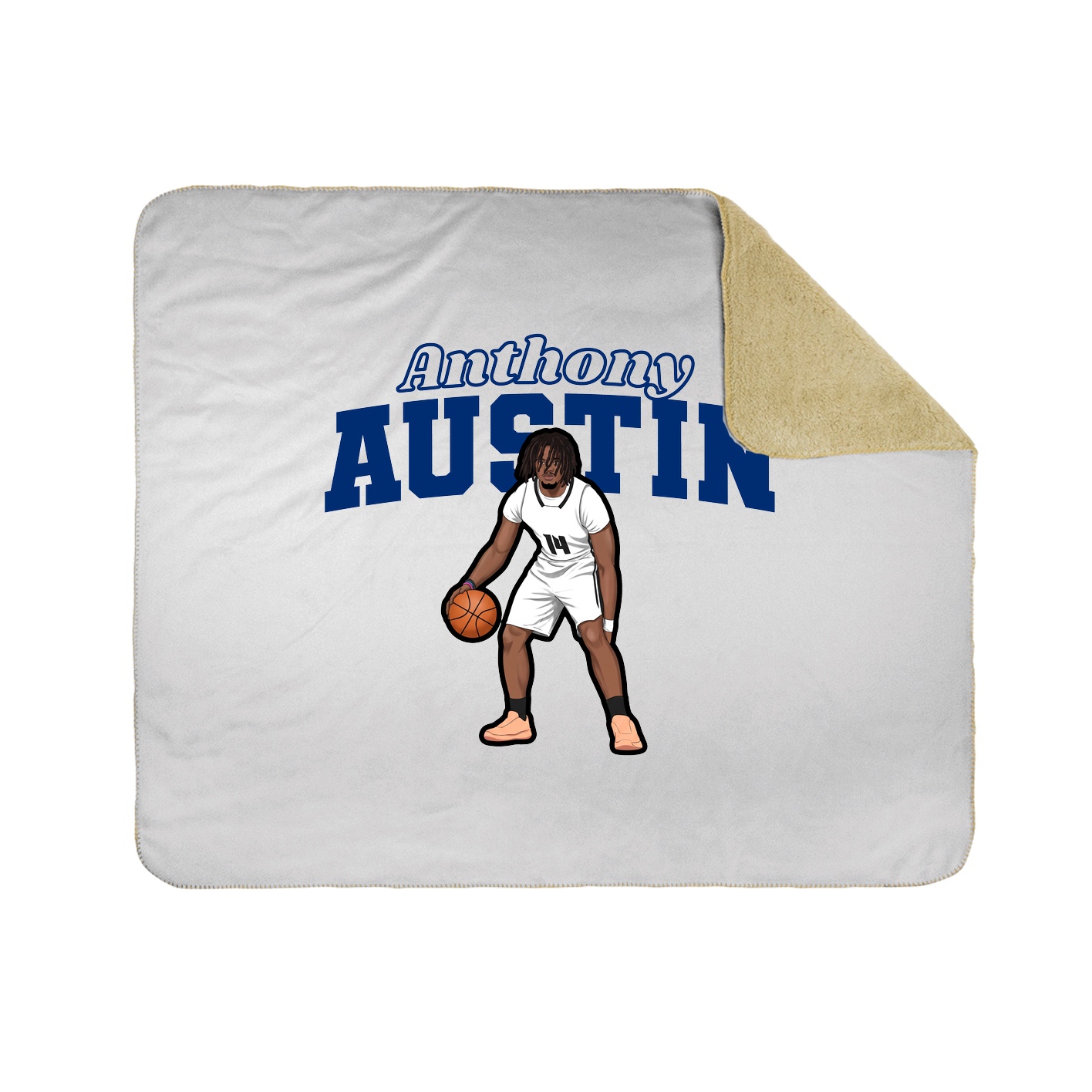Throw Blanket — Name Arch in White