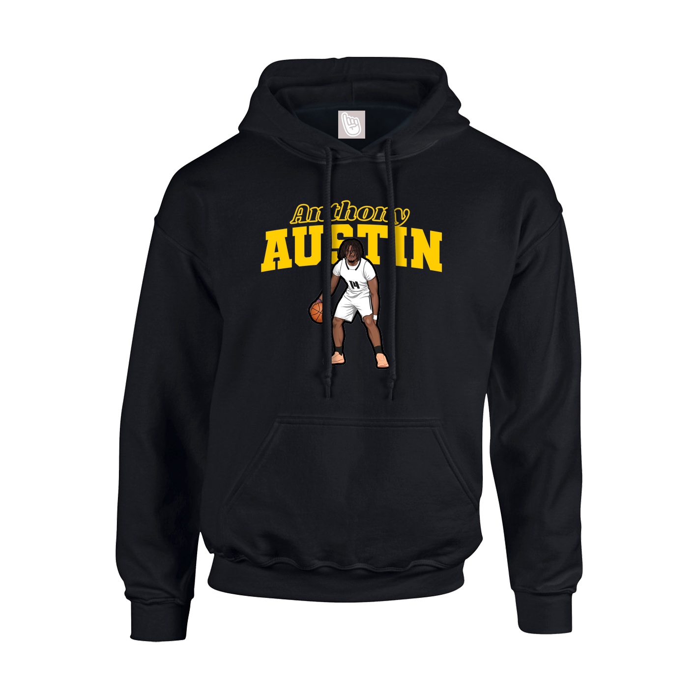 Youth Hoodie — Name Arch in Black
