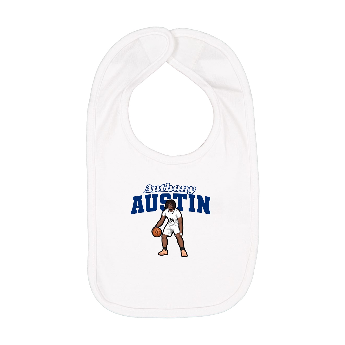 Infant Bib — Name Arch in White