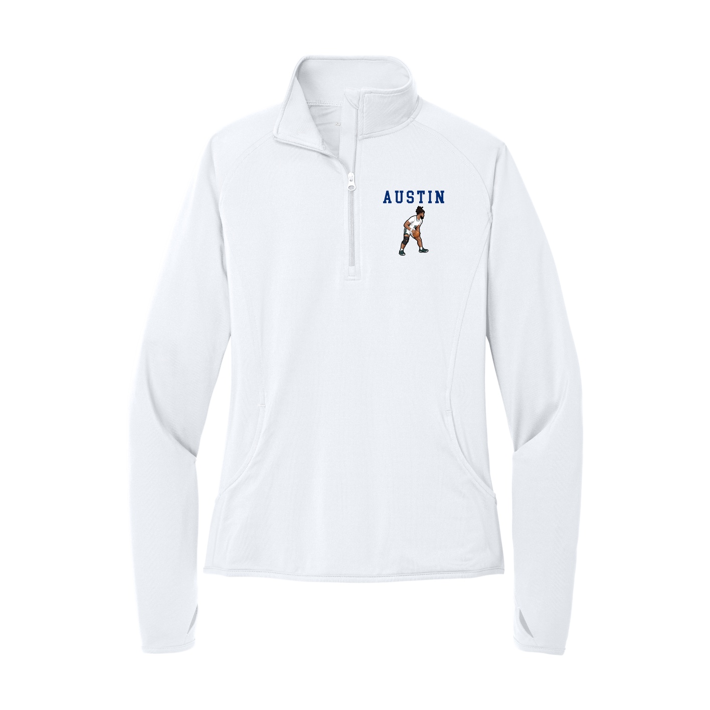Women's Q-Zip Pullover — Shirsey in White