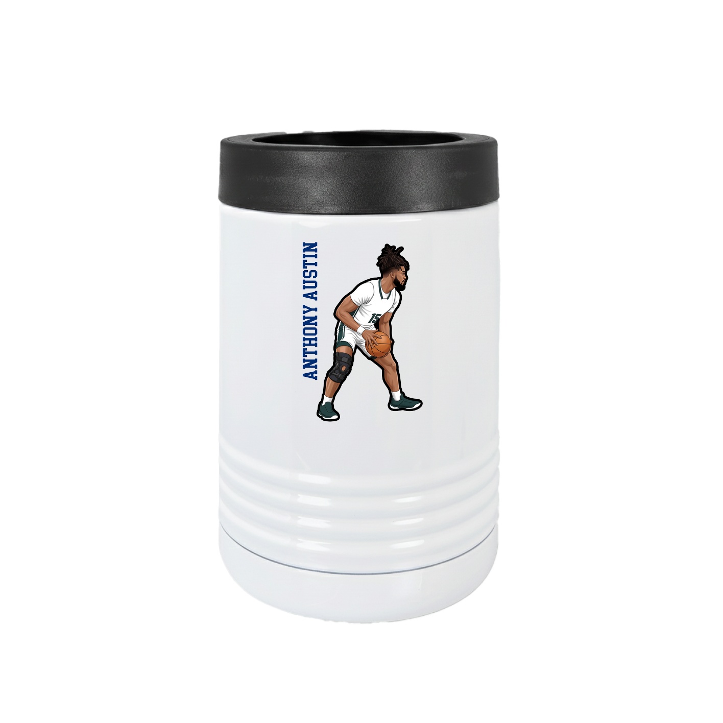Beverage Holder — Name Vertical in White