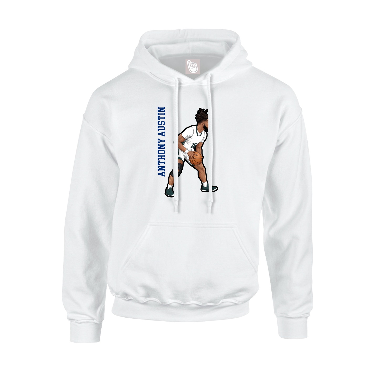 Hoodie — Name Vertical in White