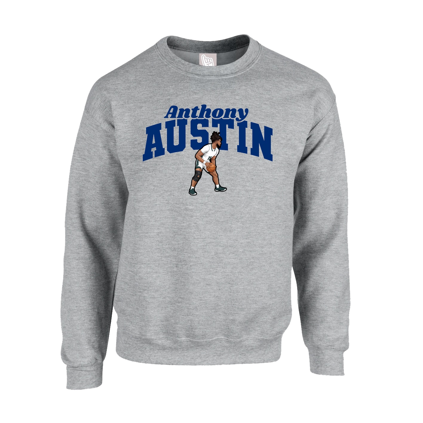 Fleece Crew — Signature Arch in Grey