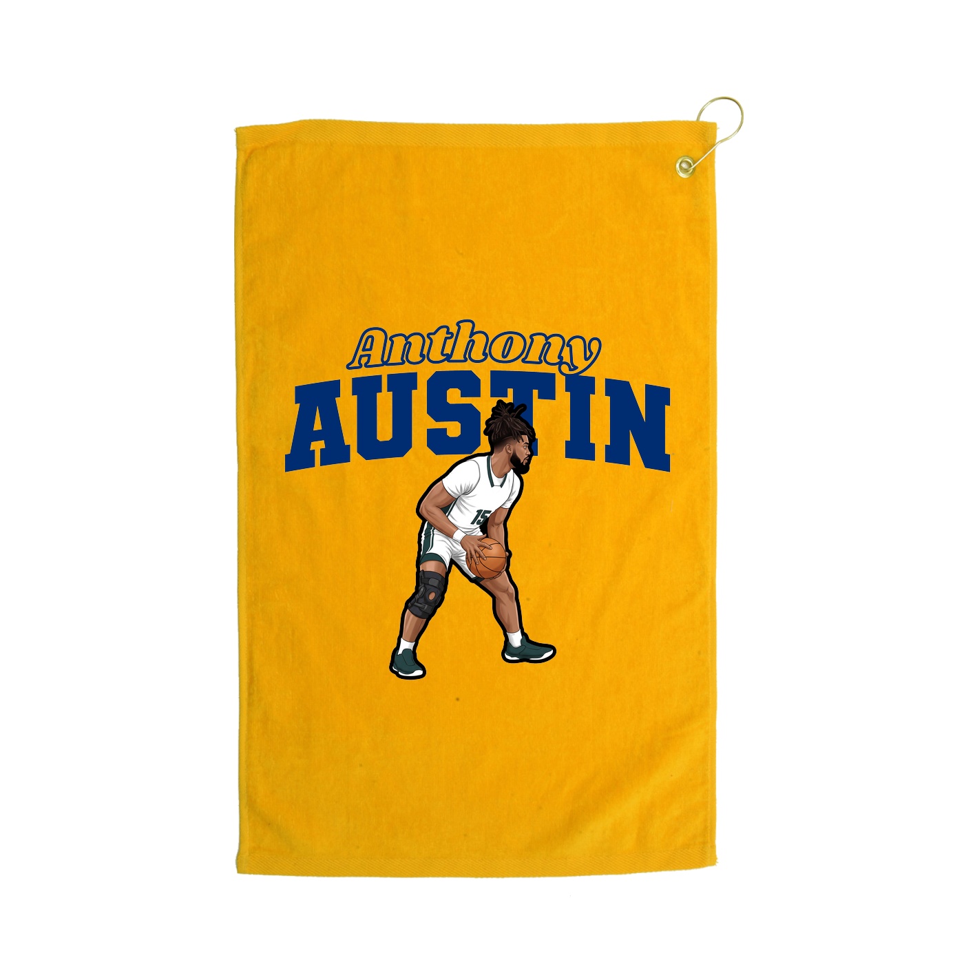 Golf Towel — Name Arch in Gold
