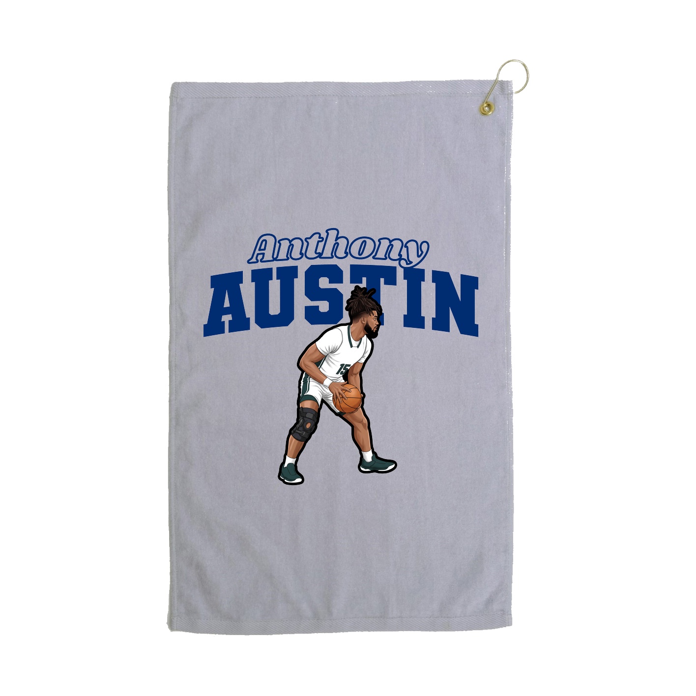 Golf Towel — Name Arch in Grey