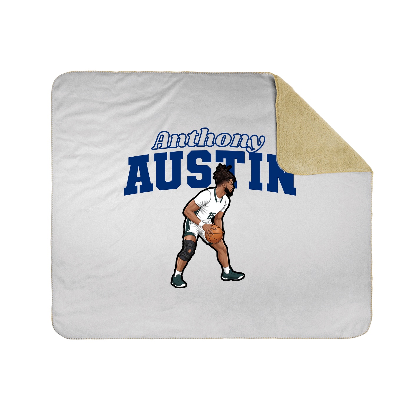 Throw Blanket — Name Arch in White