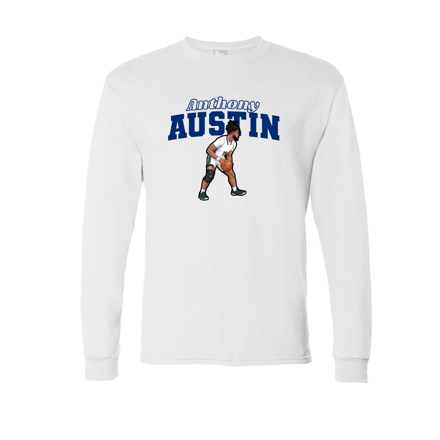 Long Sleeve Tee — Name Arch in White