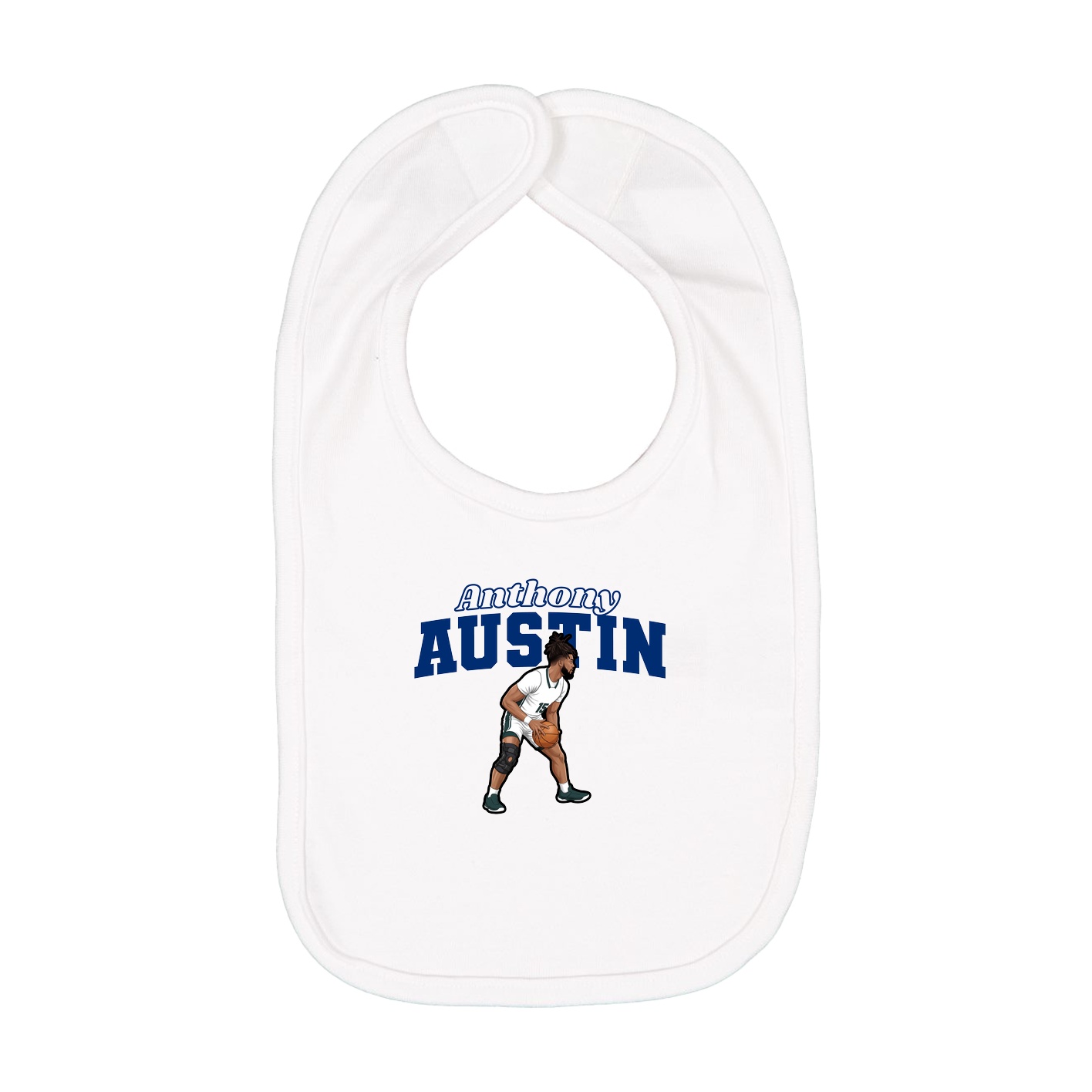 Infant Bib — Name Arch in White