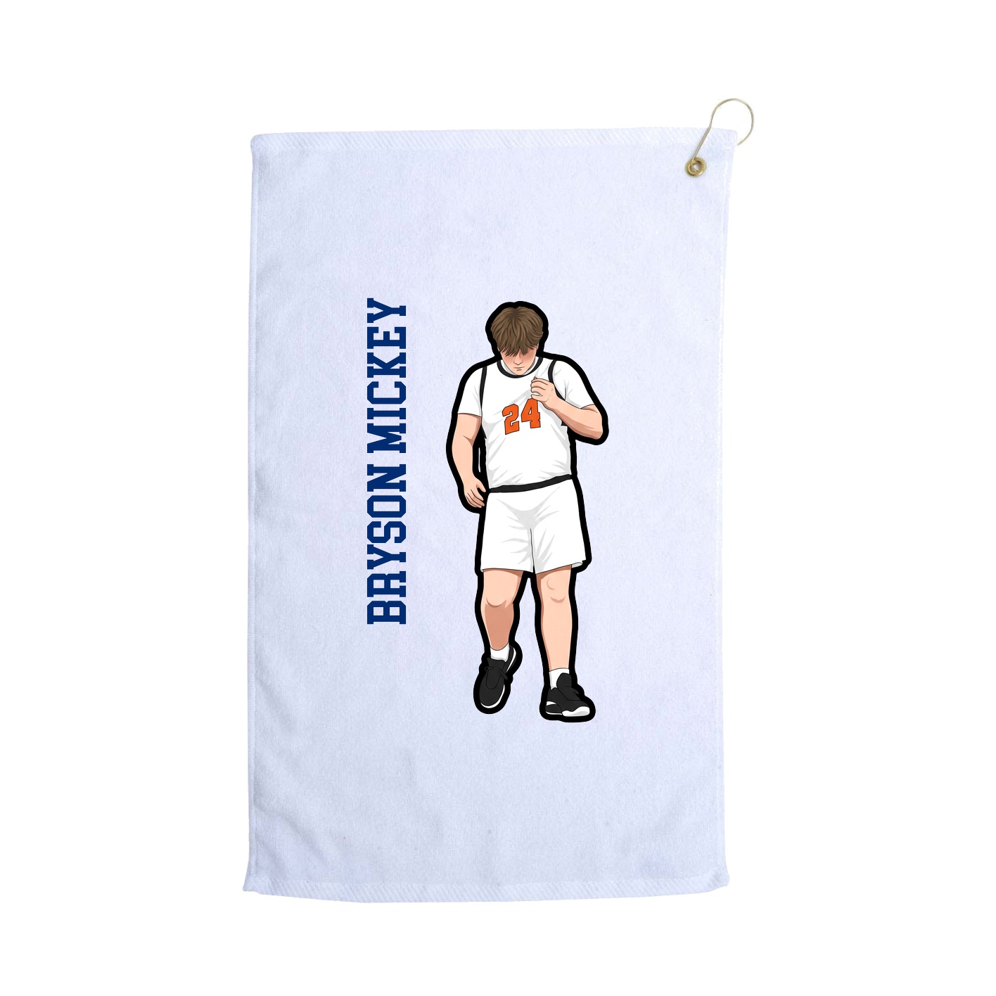 Golf Towel — Name Vertical in White