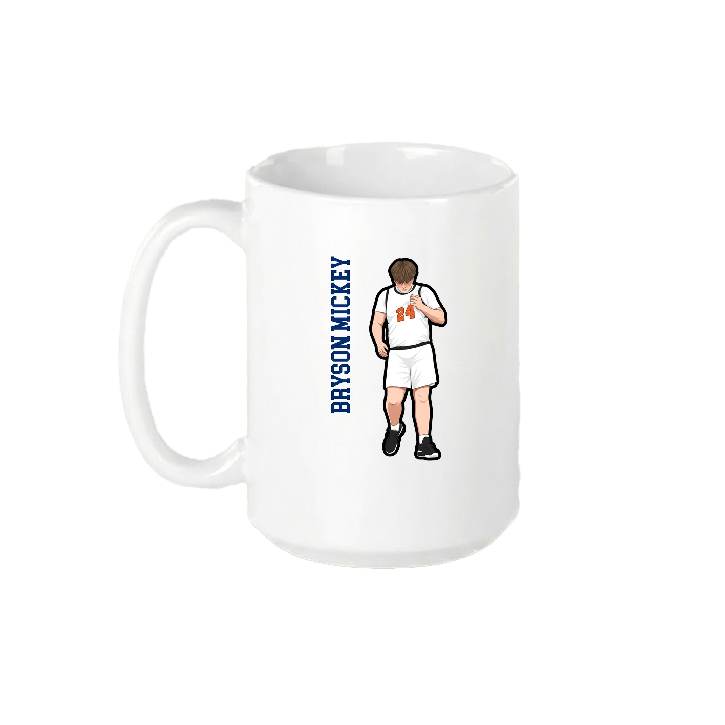 15oz Coffee Mug — Name Vertical in White