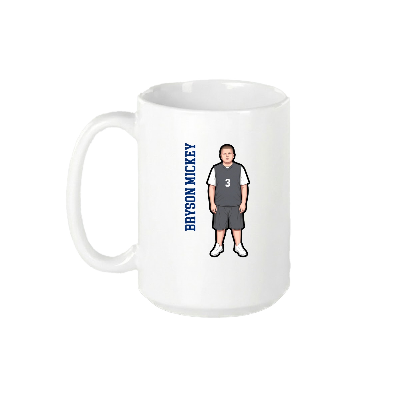 15oz Coffee Mug — Name Vertical in White