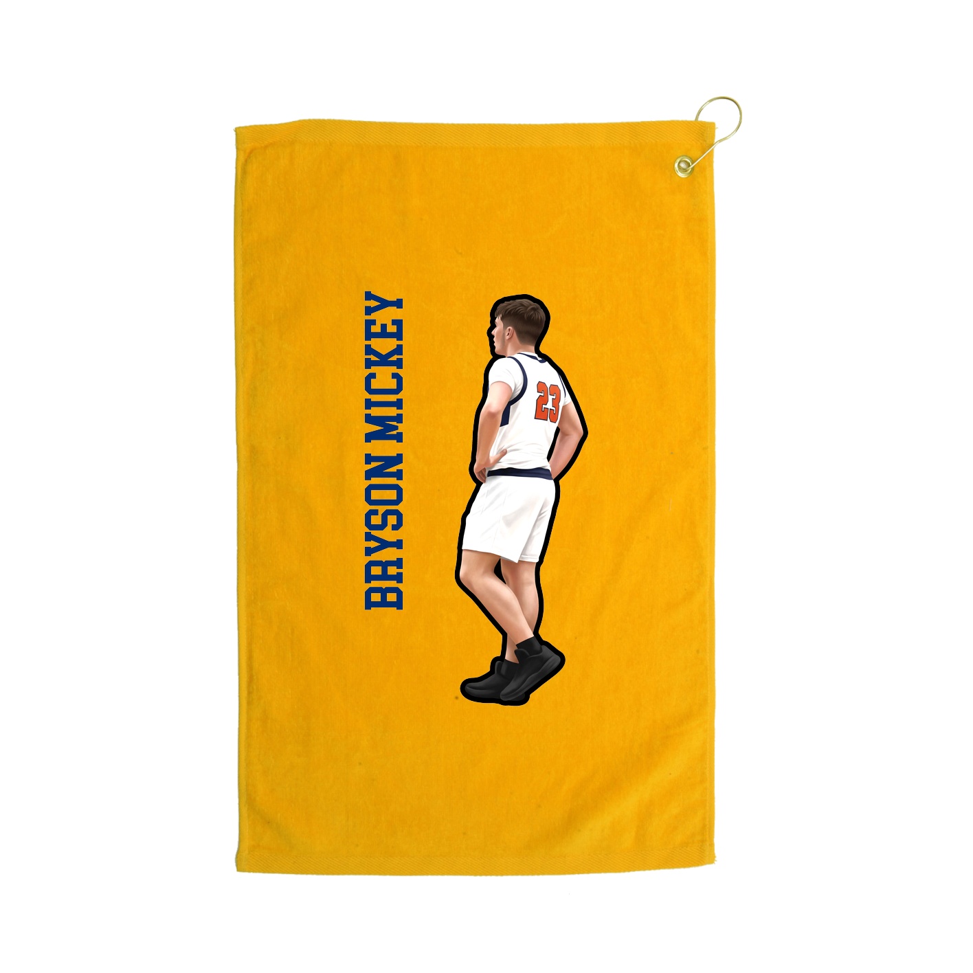 Golf Towel — Name Vertical in Gold
