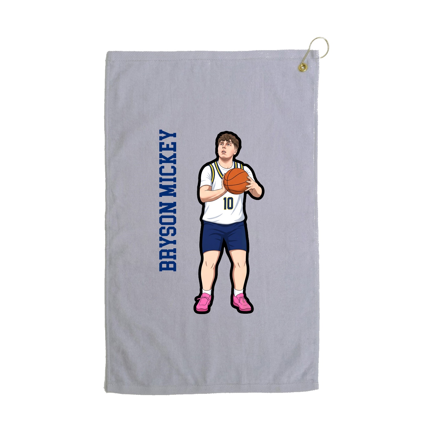 Golf Towel — Name Vertical in Grey